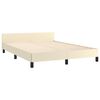 vidaXL Estrutura de cama c/ cabeceira couro artificial 140x200cm creme