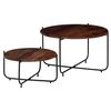 vidaXL Conj. mesas de centro 2 pcs madeira de ac&aacute;cia maci&ccedil;a 60x35 cm