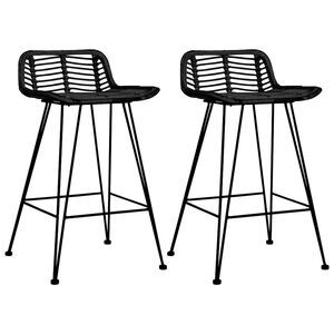 vidaXL Cadeiras de bar 2 pcs vime preto