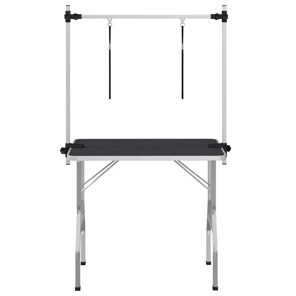 vidaXL Mesa de aliciamento com 2 laços ajustáveis, p/ cão, gato