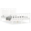 vidaXL Cama sem colch&atilde;o 140x200 cm madeira de pinho maci&ccedil;a branco