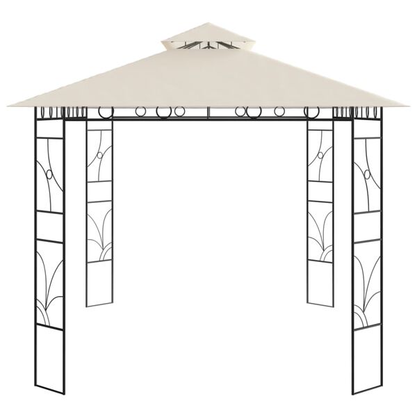 vidaXL Gazebo 4x3x2,7 m 160 g/m² cor creme