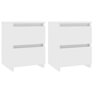 vidaXL Mesas de cabeceira 2 pcs 30x30x40 cm contraplacado branco