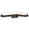 vidaXL 9 pcs conjunto lounge p/ jardim c/ almofad&otilde;es vime PE castanho