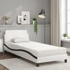 vidaXL Cama com colch&atilde;o Dover 90x190 cm couro artificial preto e branco