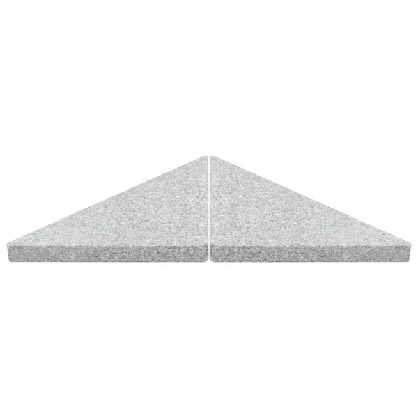 vidaXL Base em granito para guarda-sol 15 kg triangular cinzento