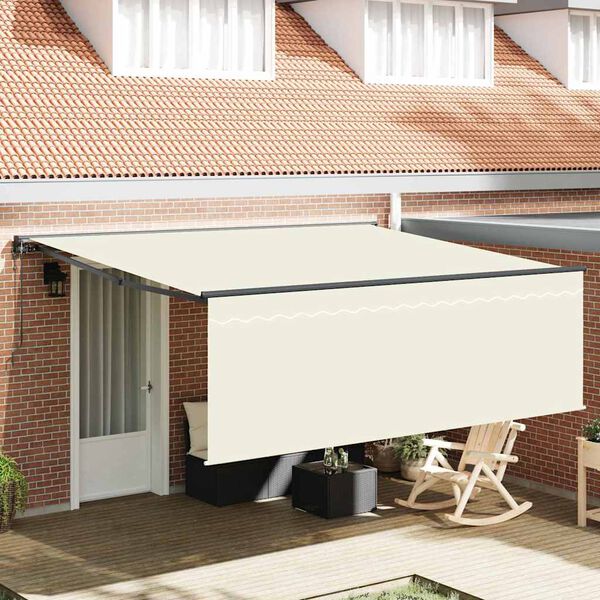 vidaXL Toldo Retr&aacute;til Creme 400 &times; 300 cm Poli&eacute;ster e Alum&iacute;nio