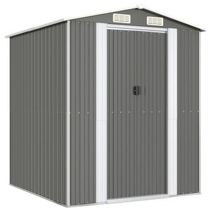 vidaXL Abrigo de jardim 192x191x223 cm a&ccedil;o galvanizado cinzento-claro