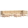vidaXL Conjunto de Lounge de Jardim 8 unid. Castanho Encerado