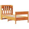 vidaXL Cama com estante sem colchão 75x190cm pinho maciço castanho-mel