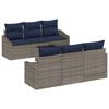 vidaXL Conjunto de Sof&aacute;s 7 pcs Cinza e Azul Marinho vime PE