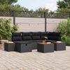 vidaXL Conjunto de Sof&aacute; de Jardim 7 pcs Preto 55 x 62 x 69 cm