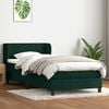 vidaXL Cama com molas/colch&atilde;o verde-escuro 80x220 cm veludo
