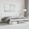 vidaXL Estrutura de cama com cabeceira e p&eacute;s 200x200 cm metal branco