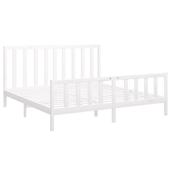 vidaXL Cama sem colchão 180x200 cm madeira de pinho maciça branco