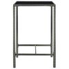 vidaXL Mesa de bar para jardim 70x70x110 cm vidro e vime PE cinzento
