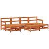 vidaXL Conjunto de Lounge de Jardim 7 unid. Castanho Cera