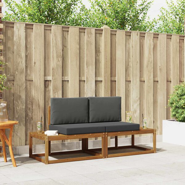 vidaXL Conjunto de Sof&aacute;s para Exterior com almofada 2 pcs Natural