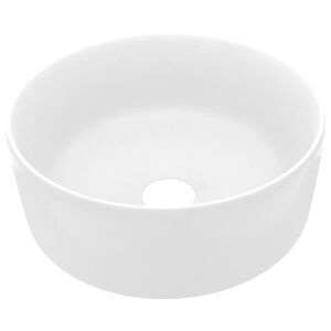 vidaXL Lavat&oacute;rio luxuoso redondo 40x15 cm cer&acirc;mica branco mate