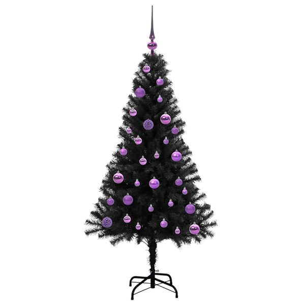 vidaXL &Aacute;rvore de Natal com 150 LEDs com suporte Preto 150 cm PVC