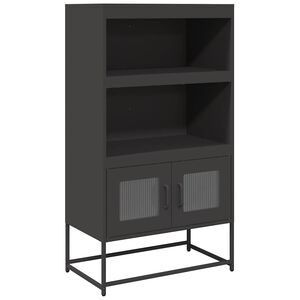 vidaXL Aparador alto 68x39x123 cm a&ccedil;o preto