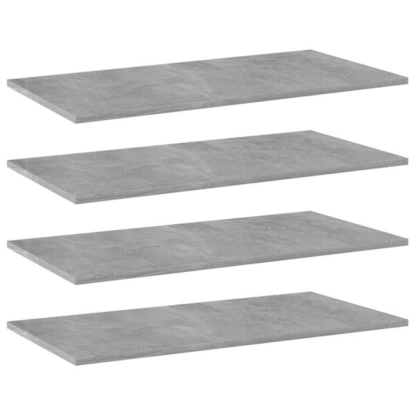 vidaXL Prateleiras para estante 4 pcs 80x40x1,5cm contraplacado cinza