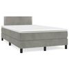 vidaXL Cama boxspring com colch&atilde;o 120x190 cm veludo cinzento-claro