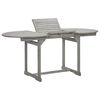 vidaXL Mesa de jantar p/ jardim (120-170)x80x75 cm ac&aacute;cia maci&ccedil;a