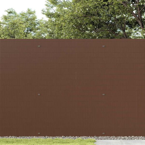 vidaXL Cerca de jardim dupla face castanho 1,8x3 m PVC