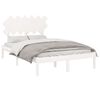 vidaXL Estrutura de cama casal 135x190 cm madeira maciça branco