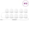 vidaXL Luzes de Espelho 12 pcs Branco 4.5 x 4.5 x 4.8 cm Pl&aacute;stico