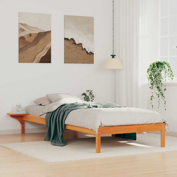 vidaXL Cama com Mesas Laterais Marrom Cera 90 x 220 cm