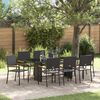 vidaXL Conjunto de Jantar para Jardim 9 pcs Preto vime PE