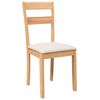 vidaXL Cadeiras de jantar com almofad&otilde;es 2 pcs madeira maci&ccedil;a natural