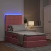 vidaXL Cama com arruma&ccedil;&atilde;o e LED com colch&atilde;o Rosa 90 x 200 cm Veludo