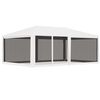 vidaXL Tenda para festas com 4 paredes laterais em rede 4x6 m branco