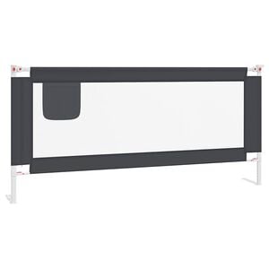 vidaXL Barra seguran&ccedil;a p/ cama infantil tecido 200x25 cm cinza-escuro