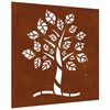 vidaXL Decora&ccedil;&atilde;o p/ muro de jardim 105x55 cm a&ccedil;o corten design &aacute;rvore