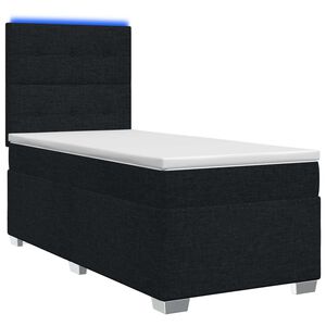vidaXL Cama box spring com colch&atilde;o Preto 80 x 200 cm Tecido