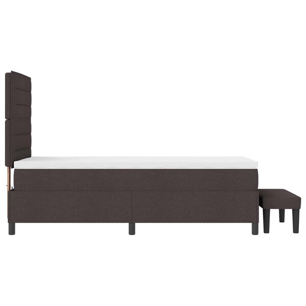vidaXL Cama Box com colch&atilde;o Marrom Escuro 90 x 190 cm tecido