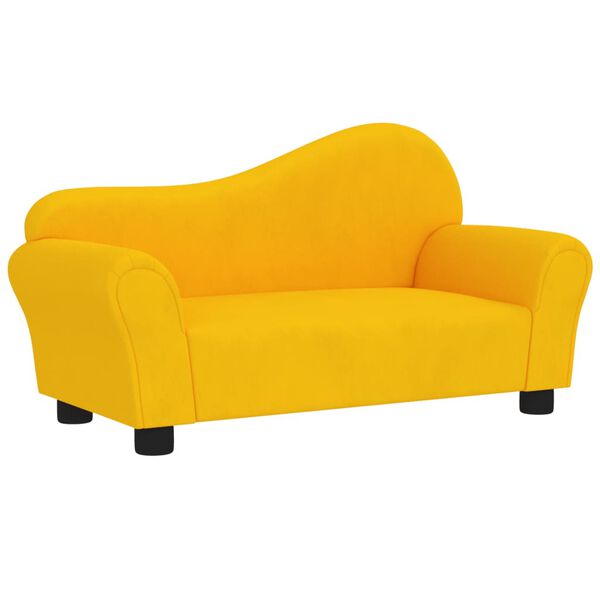 vidaXL Sof&aacute; infantil veludo amarelo
