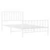 vidaXL Estrutura de cama com cabeceira e p&eacute;s 107x203 cm metal branco