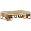 vidaXL Conjunto de Sof&aacute;s para Exterior 9 unid. Natural e Bege