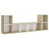 vidaXL 3 pcs conjunto m&oacute;veis de TV derivados madeira branco/sonoma