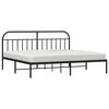 vidaXL Estrutura de cama com cabeceira 200x200 cm metal preto