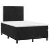 vidaXL Cama box spring c/ colch&atilde;o/LED 120x200 cm veludo preto
