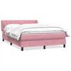 vidaXL Cama com molas/colch&atilde;o 140x210 cm veludo Rosa