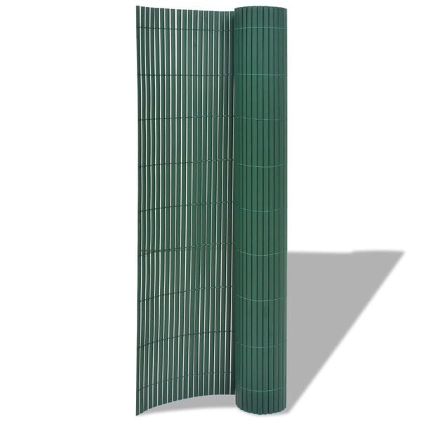 vidaXL Cerca de jardim dupla face 90x300 cm PVC verde