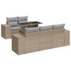 vidaXL 6 pcs conjunto de sof&aacute;s p/ jardim com almofad&otilde;es vime PE bege