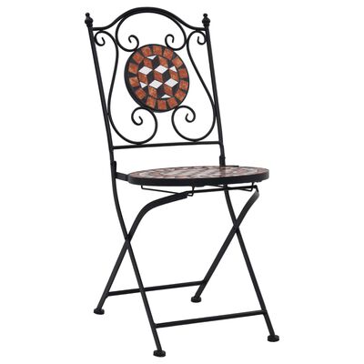 vidaXL Cadeiras bistrô em mosaico 2 pcs cerâmica castanho